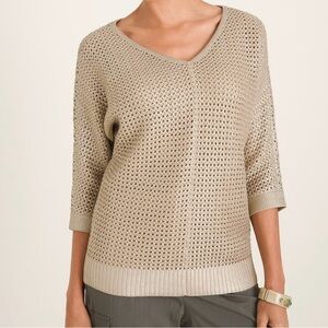 NWT Chico’s Gold Knit Sweater Size 3 (XL)